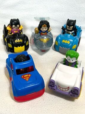 Fisher-Price Little People Superheroes & Vehicles Batman Robin Batgirl Joker +